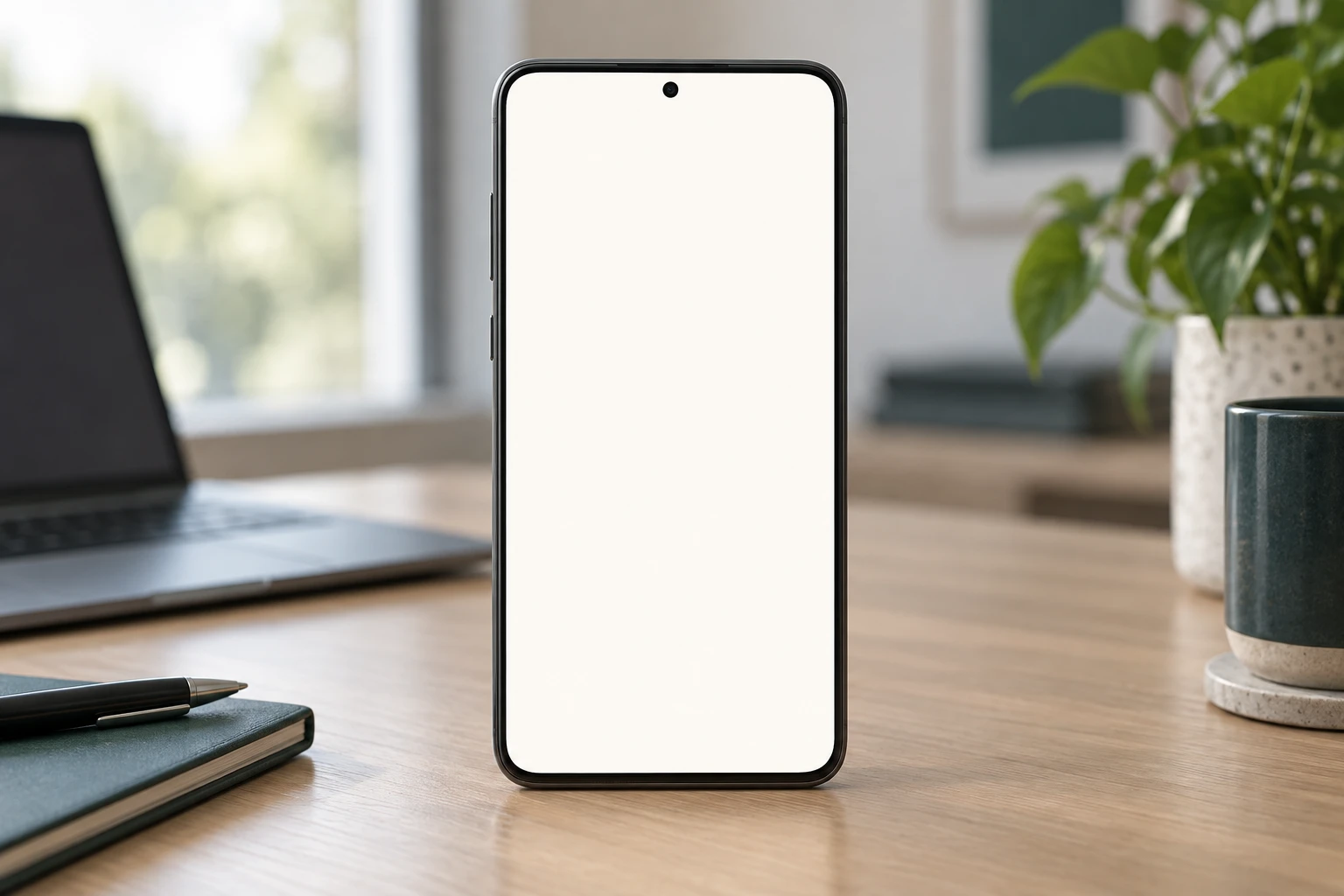 A phone on an office desk